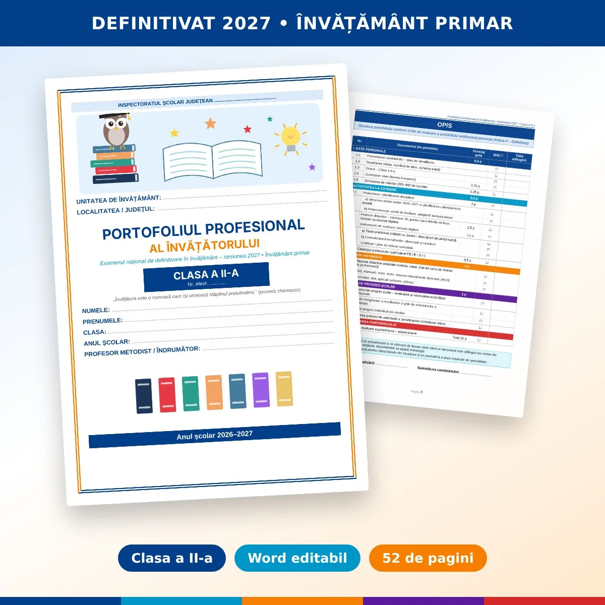 Portofoliu definitivat clasa a II-a editabil