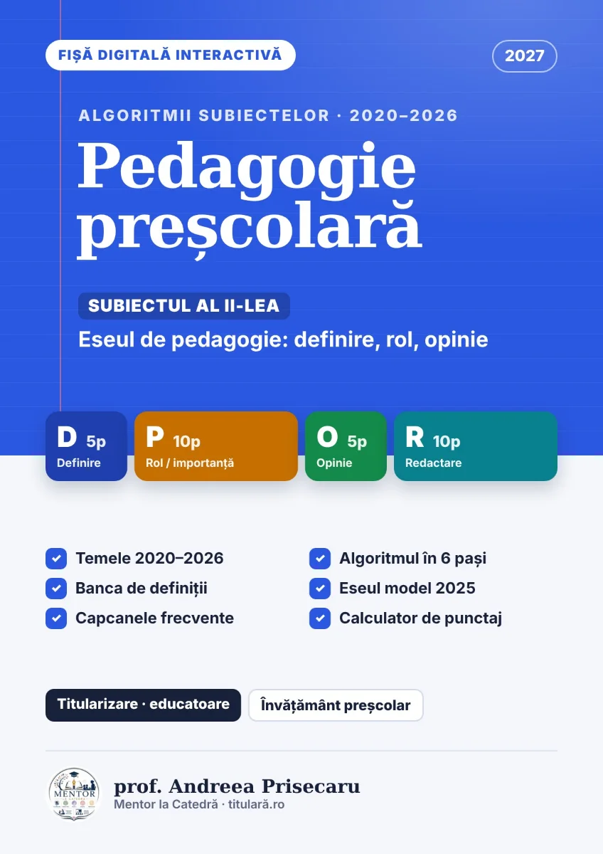 Subiecte rezolvate pedagogie 2020-2026